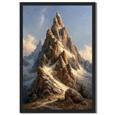 Framed Mountain Reflection Landscape Print (Mount Rainier / alpine lake scene) — listing 2