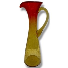 Vintage Amber Crackle Glass Miniature Pitcher / Creamer with Applied Handle — listing 2