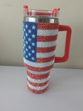 40oz Rhinestone Bling Tumbler with Handle - 'Vibes' Design — listing 4