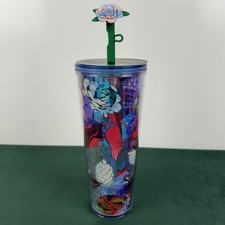Starbucks Iridescent Floral 24oz Venti Acrylic Tumbler with Straw Topper