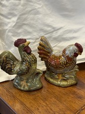Ceramic Rooster and Hen Figurine Set with Harvest Vegetable Bases — listing 2