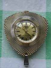 Vintage Drimex Swiss-Made Heart Pendant Watch Necklace with Rhinestones and Faux Pearls