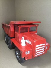 Vintage 1950s Buddy L Hydraulic Dump Truck, Pressed Steel Green Cab White Bed — listing 3