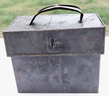 Antique Style Tin Miner's Lunch Pail with Wooden Bail Handle and Nested Cup Lid — listing 5