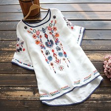 Floral Print Boho Blouse with Crochet Lace Trim It's a known brand - I'll read the label — listing 2