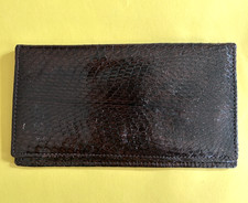 Vintage Genuine Python Snakeskin Trifold Clutch Wallet with Snap Closure — listing 2