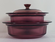 Vintage Pyrex Cranberry Pink Visions Round Casserole Dish — listing 6