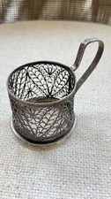 Mixed Lot of 8 Vintage Tea Glass Holders (Podstakanniks) — Silver Plate & Filigree