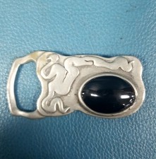 Vintage 1978 Indiana Metal Craft Brass Belt Buckle - Fighting Wild Horses with Enamel Accents, N88 — listing 3