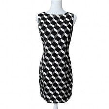 AGB Dress Sleeveless Sheath Dress with Orange & Tan Polka Dot Print, Size 12 — listing 4