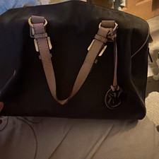 Black Saffiano Leather Tote Bag with Gold MK Logo (authenticity uncertain)