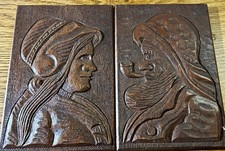 Carved Wood Object with Scrollwork Border and Dark Underside — listing 3