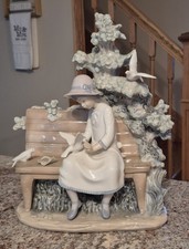 NAO by Lladró Porcelain Girl Figurine in Long Dress Holding Skirt — listing 6