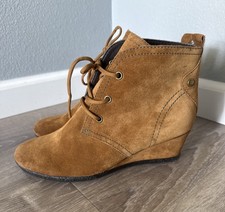Geox Women's Suede High-Top Wedge Sneaker Boots in Olive/Khaki — listing 4