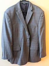 Jos. A. Bank Men's Navy Plaid Wool Two-Button Sport Coat Blazer