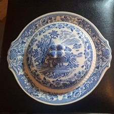 Antique Blue & White Transferware Dinner Plates, Romantic Pastoral Scene, Pair No - only the 'No. 15' cartouche is pres — listing 3