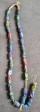 Vintage Tribal Trade Bead Necklace with Bone, Wood, Amber-Resin and Silver-Tone Beads, listing 6