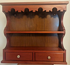 Vintage Pine Glass-Sided Illuminated Display Curio Cabinet with Mirror Back and Glass Shelves — listing 4