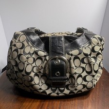 Coach Signature Mini C Jacquard Hobo Shoulder Bag with Tan Leather Trim — listing 6