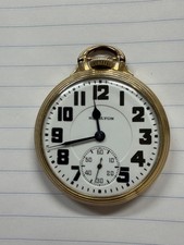 Antique Hamilton Open-Face Railroad-Grade Pocket Watch, Gold-Filled Case — listing 5