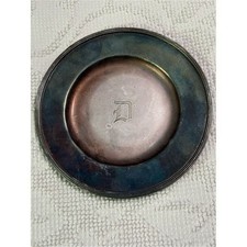 Silverplate Butter Pat / Coaster on Folding Wire Display Stand — listing 6