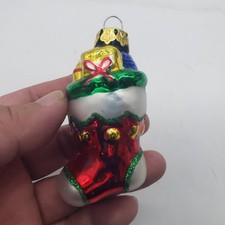 Long Glass Christmas Stocking Ornament with Gifts (Model LX205) — listing 2