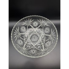 Pressed Glass Pinwheel & Star Pedestal Compote / Punch Bowl Base — listing 2