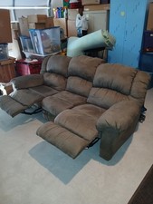 Reclining Sofa in Beige Chenille Upholstery — listing 4