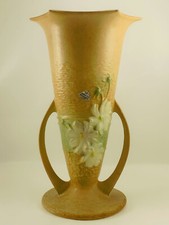 Roseville Pottery Cosmos Two-Handled Vase in Blue — listing 5