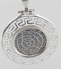 Sterling Silver Phaistos Disc Pendant with Ancient Minoan Hieroglyphic Spiral — listing 5