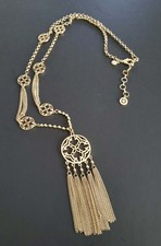 Bohemian Silvertone Long Tassel Pendant Necklace, 36" Chain — listing 4