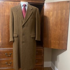 Giorgio Armani Le Collezioni Men's Single-Breasted Balmacaan Overcoat with Quilted Lining, Tan — listing 6