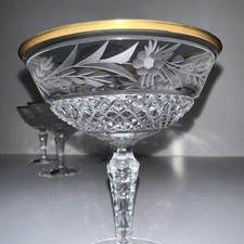 Vintage Cut Crystal Fluted Champagne Flute with Vertical Cut Panels and Star-Cut Foot — listing 2