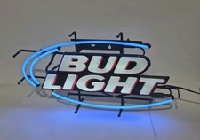 Vintage Bud Light Neon Beer Sign with Red Border — listing 3