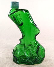 Avon Rainbow Trout Decanter with Tai Winds After Shave, Green Glass Figural Fish Bottle