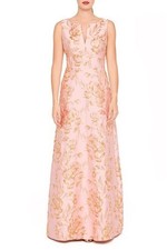 Kay Unger New York Red Satin Sheath Dress with Beaded Neckline, Size 4 — listing 3