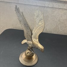 Vintage Brass Eagle Figurine Clutching Orb with Outstretched Wings — listing 5