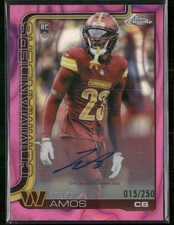 2025 Topps Chrome Trey Amos Rookie Refractor Autograph /499 Commanders, listing 4