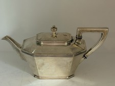 Antique Silver-Plate Teapot with Repoussé Floral Band and Ornate Finial — listing 5