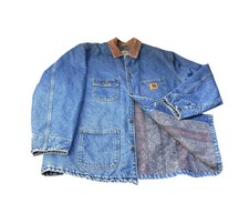Carhartt Denim Trucker Jacket with Zip Hand-Warmer Pockets — listing 3