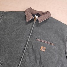 Vintage Carhartt Detroit Style Blanket-Lined Work Jacket, Dark Green, Men's Large — listing 3