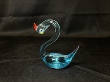 Group of 3 Vintage Glass Items: Figural Swan Dish, Two-Handled Sugar Bowl, and Ruffled Vase on Figural Base — listing 2