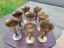 Silver-Plated Trumpet-Form Wine Goblet with Decorative Knop Stem — listing 3