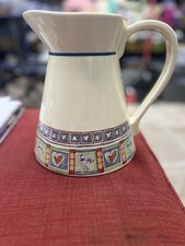 Treasure Craft Ceramic Lidded Pitcher with Embossed Lovebirds & Hearts Motif — listing 2