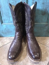 M.L. Leddy's Handmade Full Quill Ostrich Cowboy Boots, Brown, Men's Size 9.5