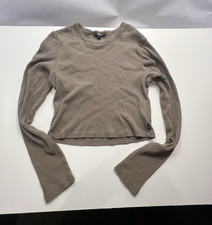 Vans Women's Gray Ribbed Knit Long Sleeve Top, Size L — listing 3