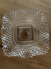 Indiana Glass Diamond Point 7" Square Ruffled Sawtooth Edge Plate — listing 5