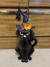 Blue Sky Clayworks Hand-Painted Ceramic Cat Face Lidded Treat Jar / Canister — listing 6