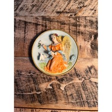 Oval 3D Relief Angel with Dove Decorative Wall Plaque — listing 4