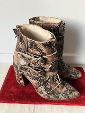 Freebird by Steven "Joey" White Snake Embossed Leather Ankle Boots, Size 8 — listing 3
